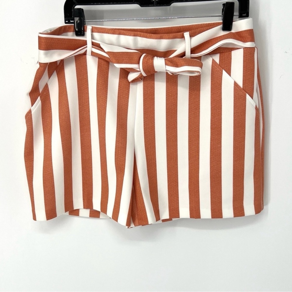 NYCC Striped Women's Shorts with Tie Belt, Sz 12